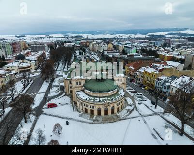 Veduta aerea del teatro di Spisska Nova Ves, Slovacchia Foto Stock