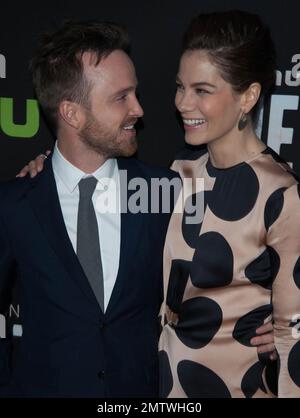 Aaron Paul e Michelle Monaghan hanno partecipato alla prima di Los Angeles della serie originale Hulu 'The Path' al cinema ARCLIGHT di Hollywood, California. 21st marzo, 2016. Foto Stock