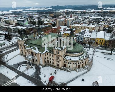 Veduta aerea del teatro di Spisska Nova Ves, Slovacchia Foto Stock