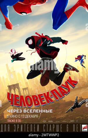 Spider-Man: Into the Spider-Verse anno : 2018 USA regista : Bob Persichetti, Peter Ramsey, Rodney Rothman animazione poster russo Foto Stock