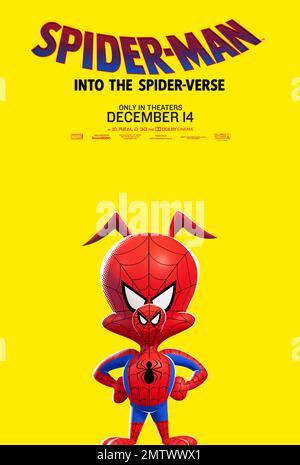 Spider-Man: Into the Spider-Verse anno : 2018 USA regista : Bob Persichetti, Peter Ramsey, Rodney Rothman Animation poster americano Foto Stock