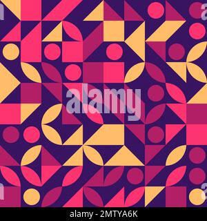 Illustrazione astratta con motivi geometrici colorati Foto Stock