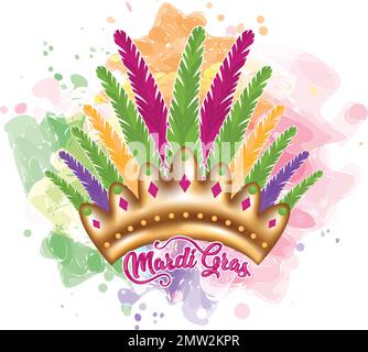 Modello di mardi gras colorato Vector Illustrazione Vettoriale