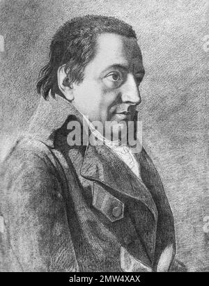 Johann Fichte. Ritratto del filosofo tedesco, Johann Gottlieb Fichte (1762-1814) di Friedrich Bury, disegno, 1801 Foto Stock