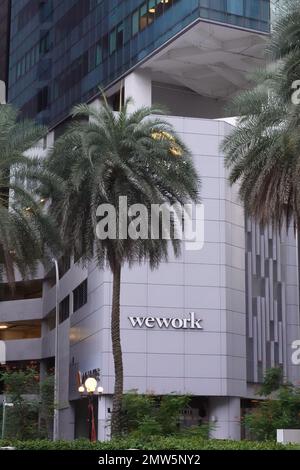 Uffici di lavoro, vicino al Fullerton Hotel, Singapore, se Asia Foto Stock