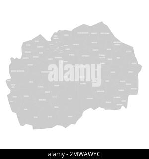 Nord Macedonia mappa politica delle divisioni amministrative Illustrazione Vettoriale