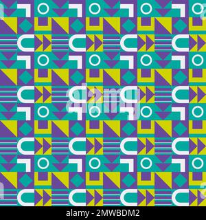 Stile geometrico Bauhaus. Ripetizione senza giunture. Illustrazione Vettoriale