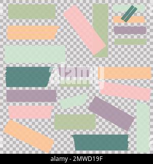 Nastri Washi. Pezzi di nastri semitrasparenti. Illustrazione Vettoriale