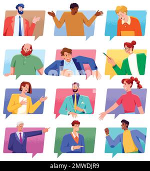 Supporto chat Avatar Cartoon Illustrazione Vettoriale