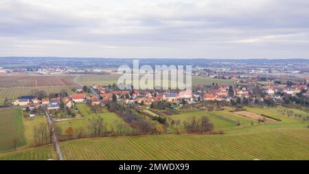 Veduta aerea del distretto di Brockwitz, Coswig, Sassonia, Germania Foto Stock