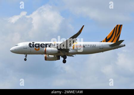 Prefettura di Chiba, Giappone - 18 maggio 2019: Aereo passeggeri Tigerair Taiwan Airbus A320-200 (B-50006). Foto Stock