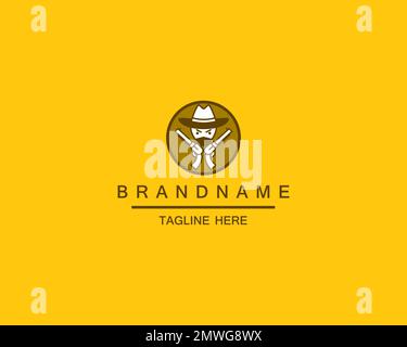 Illustrazione vettoriale della pistola di tenuta del cowboy Illustrazione Vettoriale