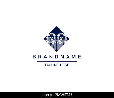 Design con logo subwoofer. Altoparlante audio con design vettoriale per la regolazione del volume. Logo colonna sonora Illustrazione Vettoriale