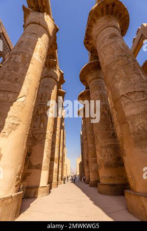 Tempio di Karnak all'alba, Luxor, Egitto Foto Stock