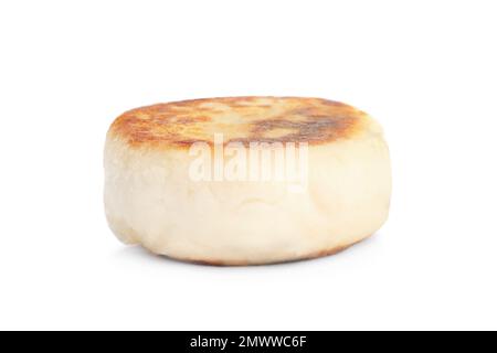 Deliziosa frittella di formaggio casolare isolato su bianco Foto Stock