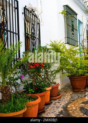 Angoli tranquilli a Frigiliana sopra la Costa del Sol in Spagna Foto Stock