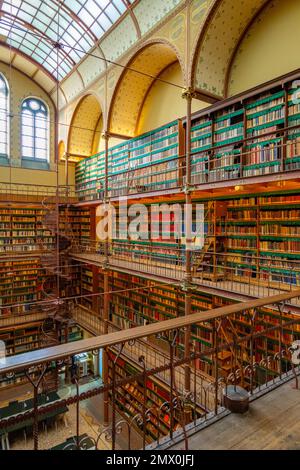 La biblioteca nel Rijksmuseum di Amsterdam Foto Stock