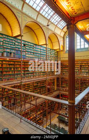La biblioteca nel Rijksmuseum di Amsterdam Foto Stock
