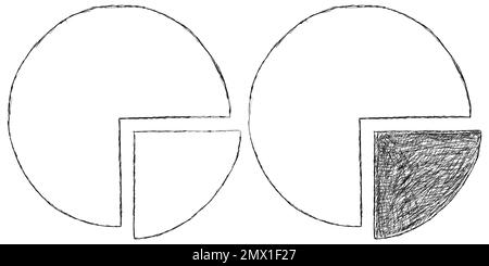 Grafico a torta insieme di clipart dello schizzo di due Foto Stock
