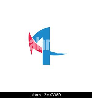 lettera q astratto swoosh freccia sovrapposta vettore logo Illustrazione Vettoriale