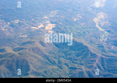 Montagna del nord, thailandia vista dall'aereo Foto Stock