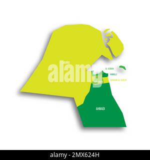 Mappa politica del Kuwait delle divisioni amministrative