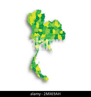 Thailandia mappa politica delle divisioni amministrative Illustrazione Vettoriale