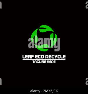 Icona della confezione biodegradabile senza plastica riciclabile. Modello di logo etichetta degradabile per riciclaggio biologico vettoriale Illustrazione Vettoriale