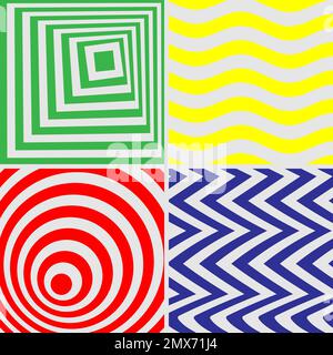 Imposta sfondo ornamento curva geometrica simmetrica Illustrazione Vettoriale