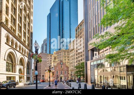 La Old State House, Boston, Massachusetts, STATI UNITI D'AMERICA Foto Stock