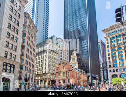 La Old State House, Boston, Massachusetts, STATI UNITI D'AMERICA Foto Stock