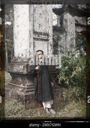 Dintorni di Hà-Nôi, Tonkin, notevole Villaggio Indochina , Léon occupato in Indochina Foto Stock