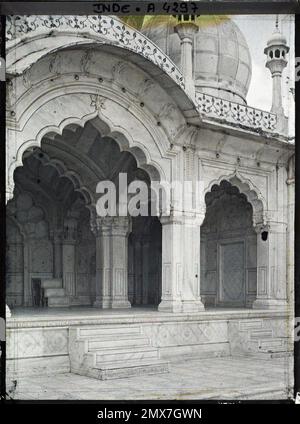 Delhi, Sala di preghiera delle Inde della Moschea delle Perle (Motor Masjid) nel Forte Rosso (Lal Qila) , 1913-1914 - India, Pakistan - Stéphane Passet - (dicembre 16 - gennaio 29) Foto Stock