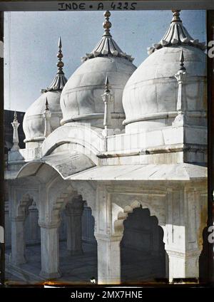 AGRA, Indie il piccolo oratorio privato di Shah Jahan (Mina Masjid) di Fort Rouge (Lal Qila) , 1913-1914 - India, Pakistan - Stéphane Passet - (dicembre 16 - gennaio 29) Foto Stock