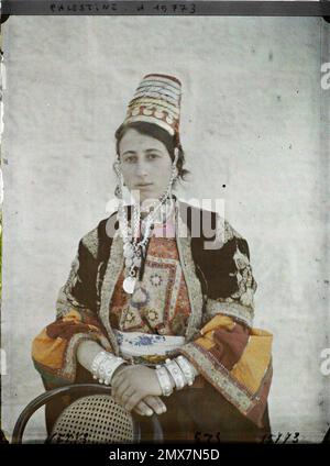 Betlemme, Palestina Betlemme Mitaire Christian indossando il Chatwé , 1918 - Vicino Oriente, Egitto, Palestina, Cipro - Paul Castelnau (sezione fotografica degli eserciti) - (gennaio 9 - ottobre 6) Foto Stock