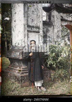 Dintorni di Hà-Nôi, Tonkin, notevole Villaggio Indochina , Léon occupato in Indochina Foto Stock