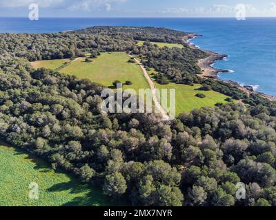 Luogo della battaglia di mallorca, Son Servera, Maiorca, Isole Baleari, Spagna Foto Stock