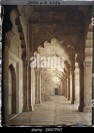 AGRA, indes indoor della moschea perla (MOTE MASJID) nel Forte Rosso (LAL QILA) , 1913-1914 - India, Pakistan - Stéphane Passet - (dicembre 16 - gennaio 29) Foto Stock