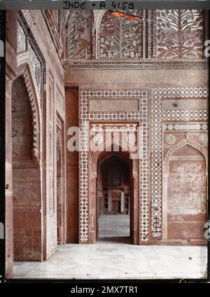 Fatehpur Sikri, Indes trasporta in Jama Masjid o Grande moschea , 1913-1914 - India, Pakistan - Stéphane Passet - (dicembre 16 - gennaio 29) Foto Stock