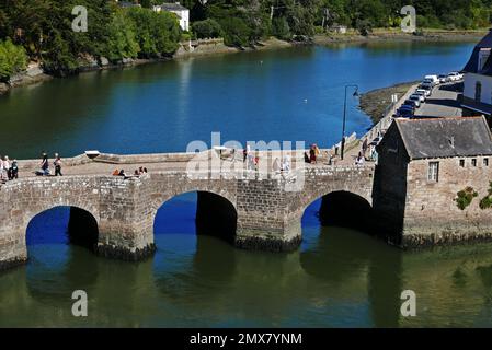 Porto di Saint-Goustan, Auray, fiume Auray, Morbihan, Bretagna, Bretagna, Francia, Europa Foto Stock