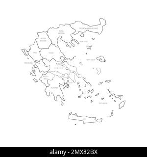 Grecia carta politica delle divisioni amministrative Illustrazione Vettoriale