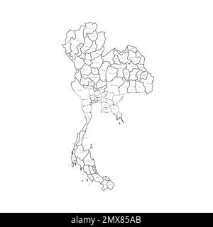 Thailandia mappa politica delle divisioni amministrative Illustrazione Vettoriale