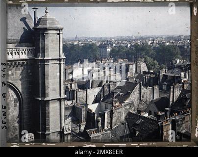 Parigi (4th arr.), Francia Panorama tratto da St-Gervais-St-Protais , Foto Stock