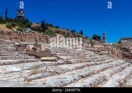 Il santuario di Eleusis (Elefsina), uno dei centri religiosi più importanti del mondo antico, dove la dea Demetra fu adorata. Foto Stock