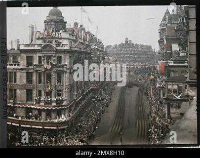 Londra, Inghilterra sfilata dalle truppe alleate nella capitale britannica , 1919 - Inghilterra - Fernand Cuville - (18-23 luglio) Foto Stock