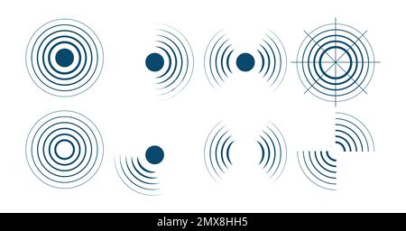 Sfondo dello schermo del radar. Illustrazione del sonar vettoriale. Sistema di scansione militare. Illustrazione Vettoriale