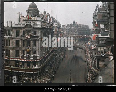 Londra, Inghilterra sfilata dalle truppe alleate nella capitale britannica , 1919 - Inghilterra - Fernand Cuville - (18-23 luglio) Foto Stock