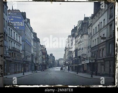 Paris (III arr.), rue Saint-Martin Vue de la Meslay , Francia Foto Stock