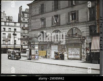 Parigi, Francia, l'angolo di Place de la Bastille e rue du Faubourg-Saint-Antoine, Foto Stock