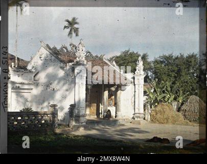 Thanh-Tri, Tonkin, Indochina il tempio buddista, conosciuto come 'pagoda della risata, Léon occupato in Indochina Foto Stock